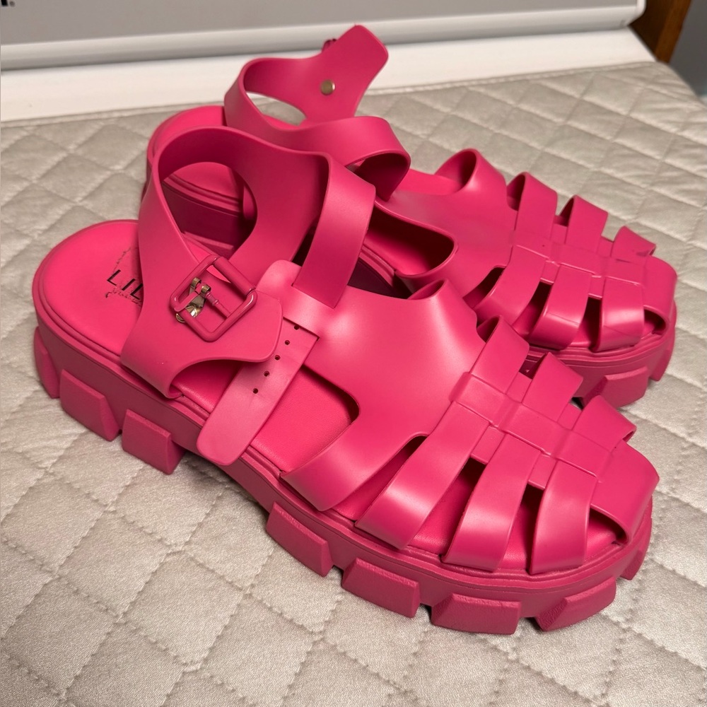 Hot Pink Chunky jelly Sandals